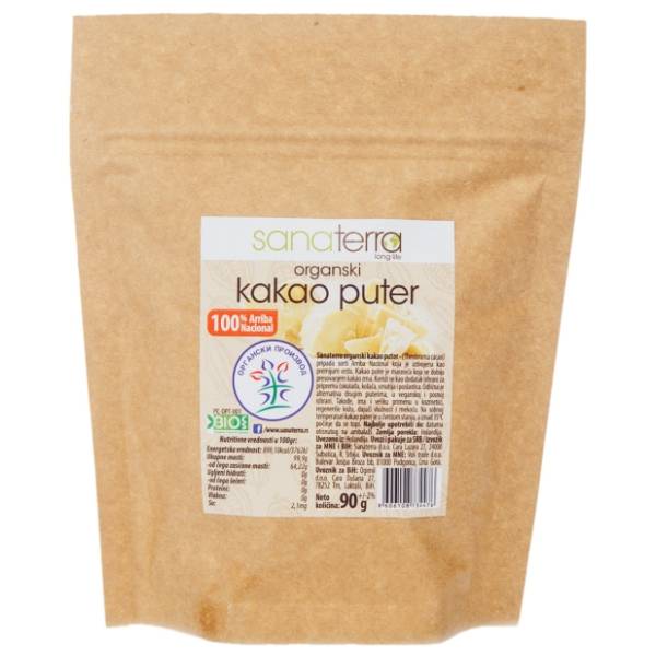 Kakao puter SANATERRA organski 90g