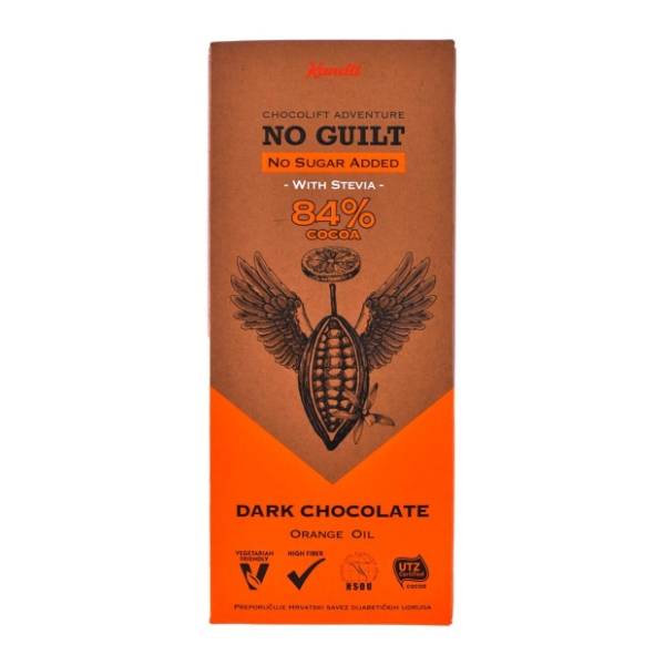 KANDIT No Guilt crna čokolada 84% kakao bez dodatog šećera 80g