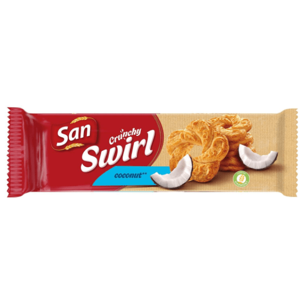 Keks SAN Crunchy swirl coconut 168g