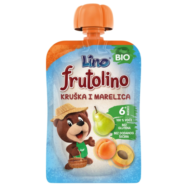 LINO Kašica Frutolino kruška kajsija bio 100g