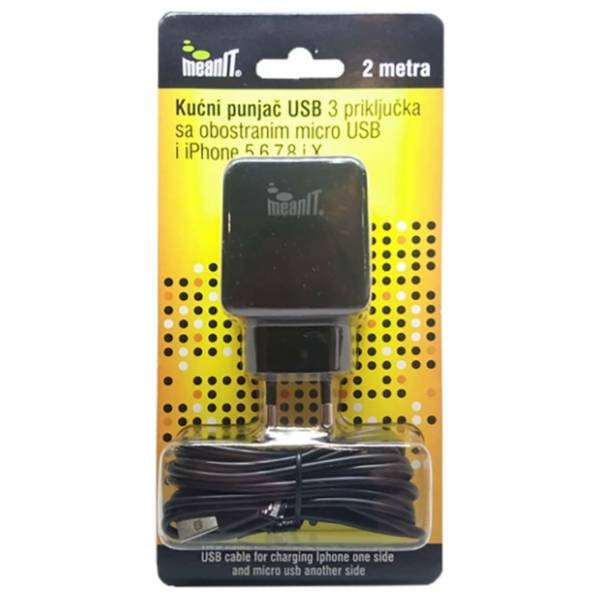 MEANIT punjač za smartphone i iPhone 3xUSB