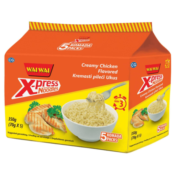 Nudle WAI WAI X-press piletina u krem sosu 350g