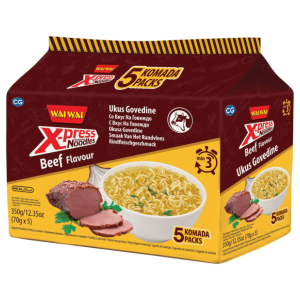 Nudle WAI WAI X-press govedina 350g