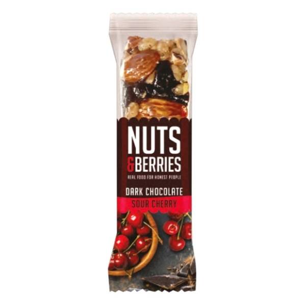 NUTS & BERRIES Dark chocolate sour cherry bar 40g