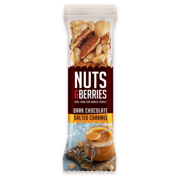 NUTS & BERRIES Dark chocolate sour salted caramel 40g