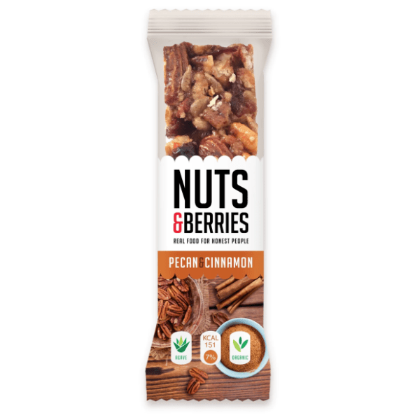NUTS & BERRIES pecan & cinnamon bar 30g