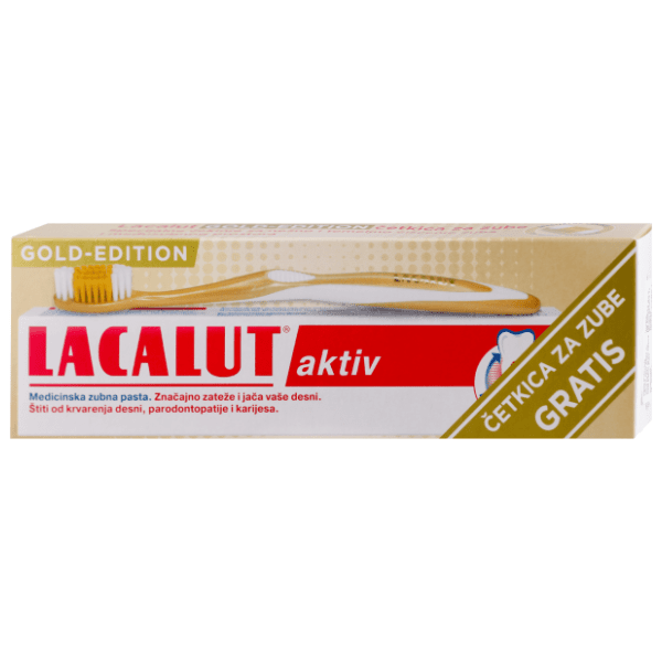 Pasta LACALUT Aktiv 75ml + Gold četkica za zube gratis