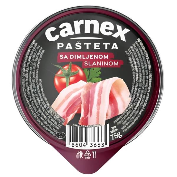 CARNEX pašteta sa dimljenom slaninom 75g