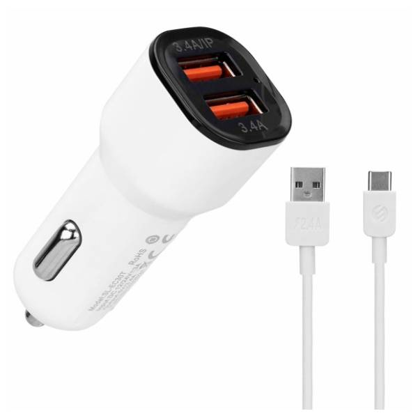 S-LINK auto punjač 2 x USB+ Type C SL-EC30T