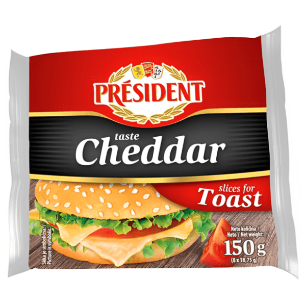 Sir topljeni PRESIDENT Cheddar listići 150g