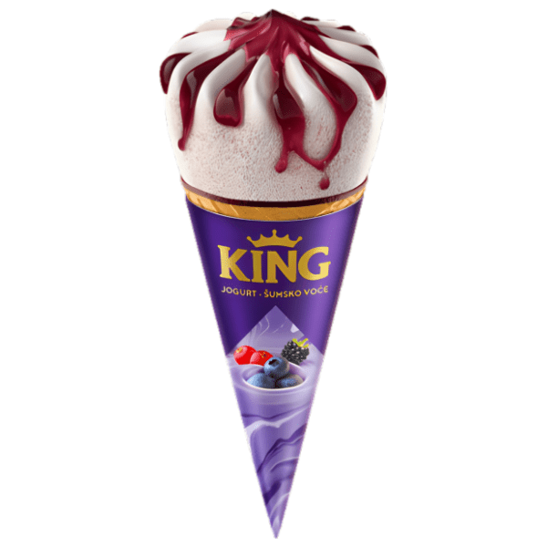 Sladoled KING jogurt i šumsko voće kornet 167ml