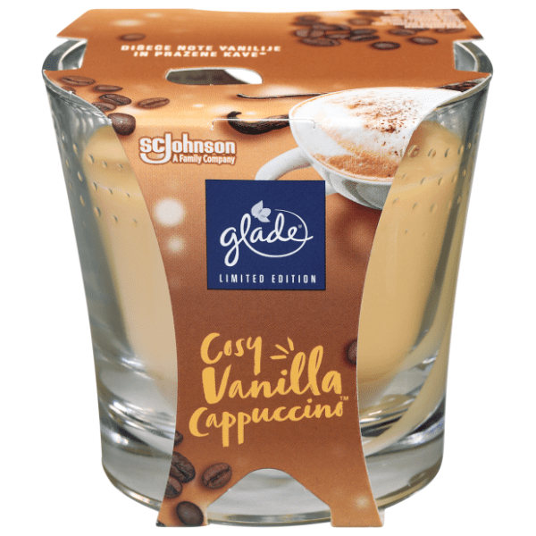 Sveća GLADE vanila cappuccino 129g