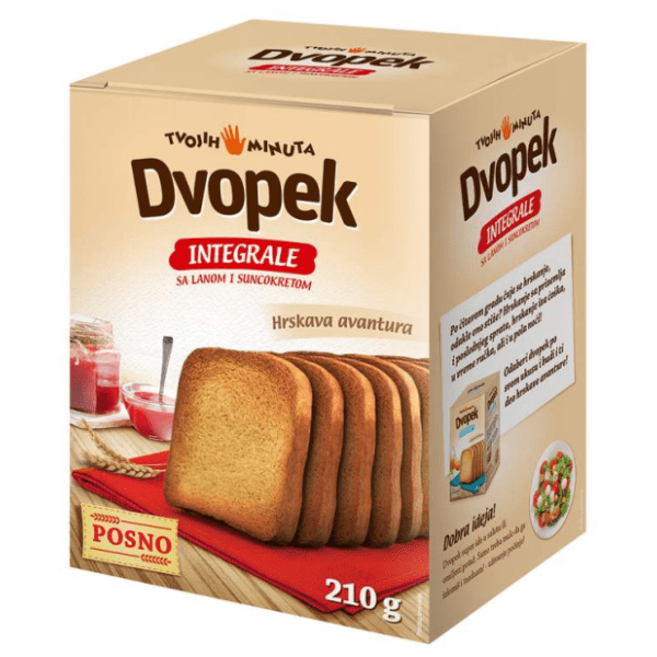 TVOJIH 5 MINUTA Dvopek integralni lan i suncokret 210g