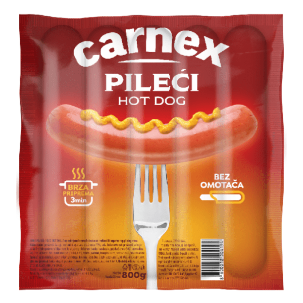 Viršle CARNEX Hot dog pileći 800g