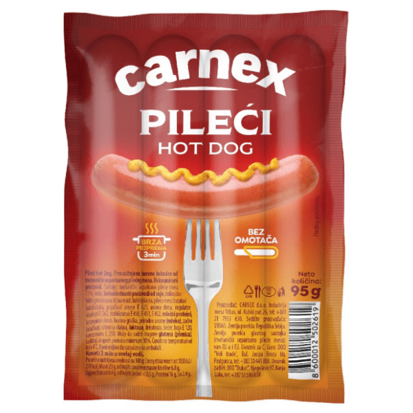 Viršle CARNEX Hot dog pileći 95g