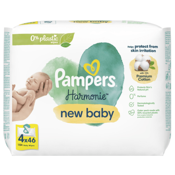 Vlažne maramice PAMPERS Harmonie new born 4x46kom