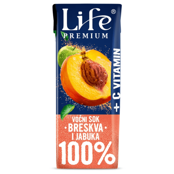 Voćni sok NECTAR Life premium breskva jabuka sa vitaminom C 200ml