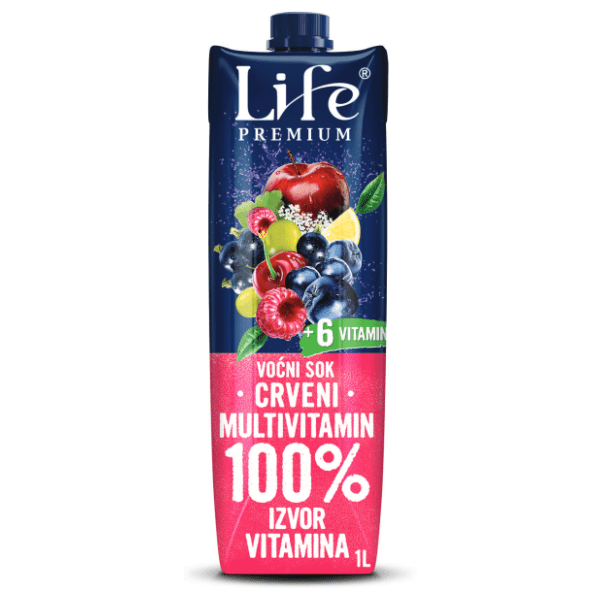 Voćni sok NECTAR Life premium crveni multivitamin 1l