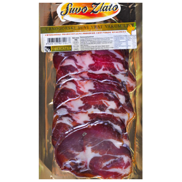 Crnogorski suvi vrat SUVO ZLATO narezani 100g