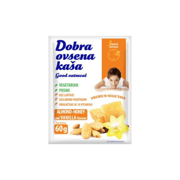 DOBRA OVSENA kaša badem med vanila 60g