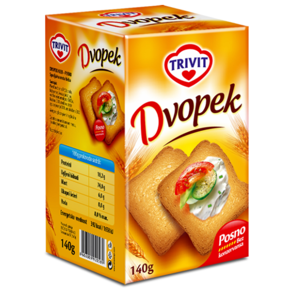 TRIVIT dvopek posni 140g