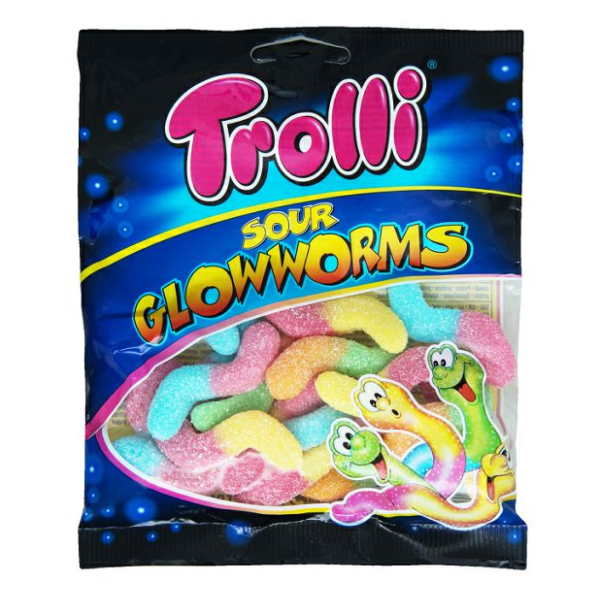Gumene bombone TROLLI glowworms 100g