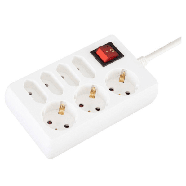 HOME produžni kabl sa 7 mesta 1,5m 1.5mm2 + prekidač NV17/WH