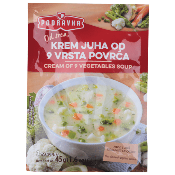 Krem supa od 9 vrsta povrća PODRAVKA 45g