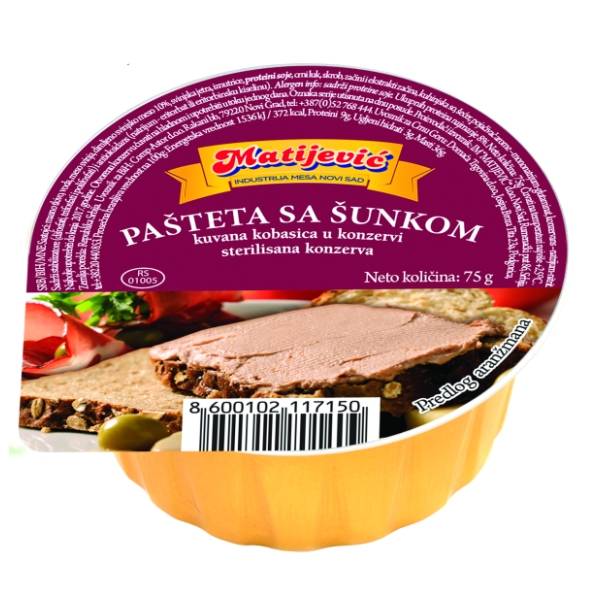 MATIJEVIĆ pašteta sa šunkom 75g