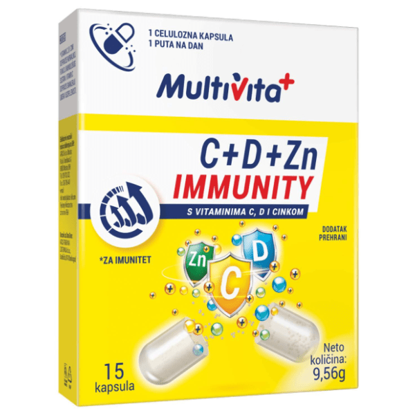 MULTIVITA kapsule immunity C+D+ZN 15kom