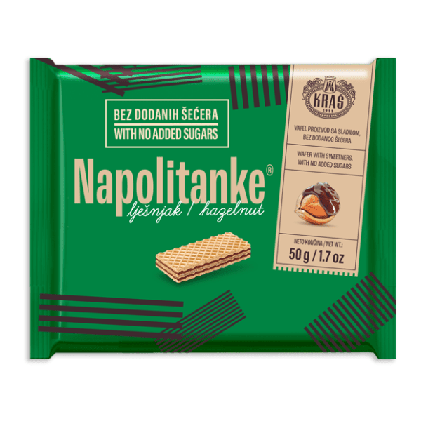 Napolitanke KRAŠ lešnik bez šećera 50g