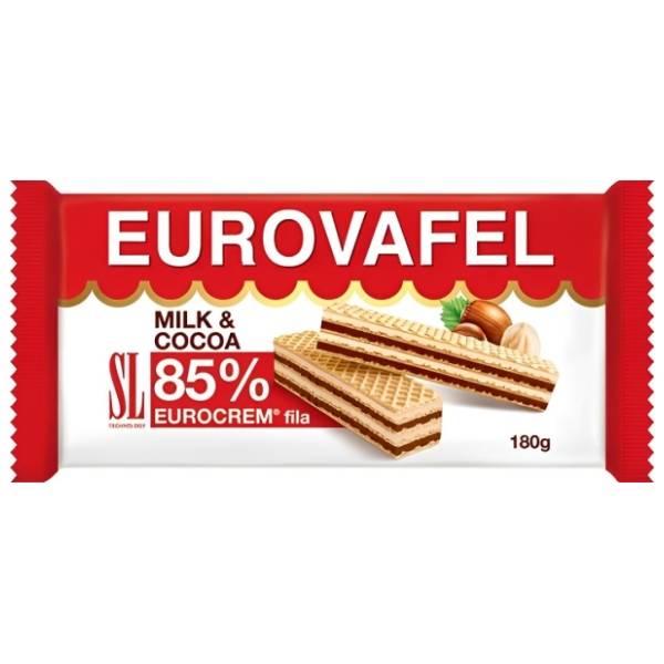 Napolitanke SWISSLION Eurovafel 85% Eurokrem fila 180g
