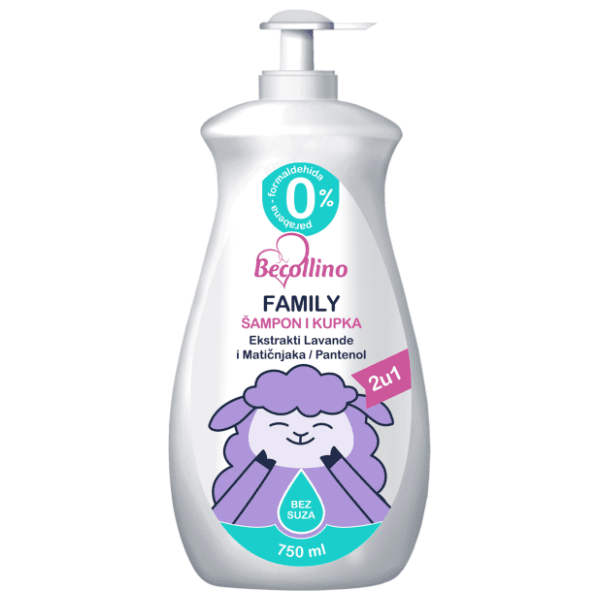 Šampon i kupka BECOLLINO family 2u1 750ml