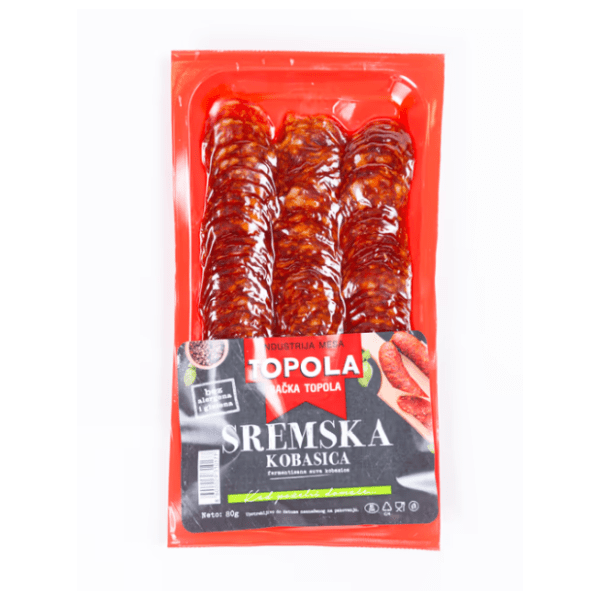 Sremska kobasica slajs TOPOLA 80g