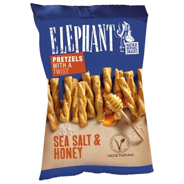Štapići ELEPHANT Twists sea salt & honey 160g