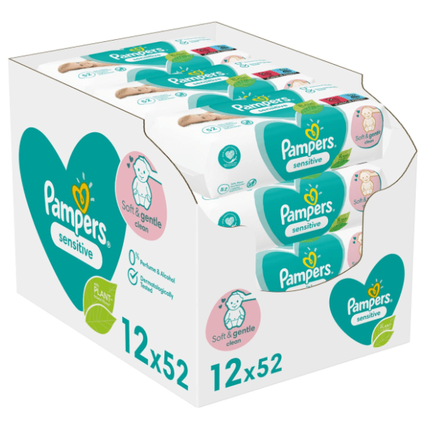 Vlažne maramice PAMPERS sensitive 12x52kom
