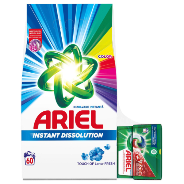 ARIEL color 60 pranja (4,5kg) + ARIEL PODS extra clean power 12kom