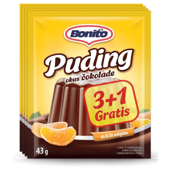 Puding čokolada BONITO 172g 3+1 gratis