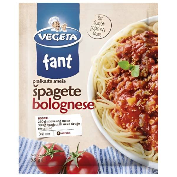 Dodatak VEGETA Fant špagete bolognese 58g