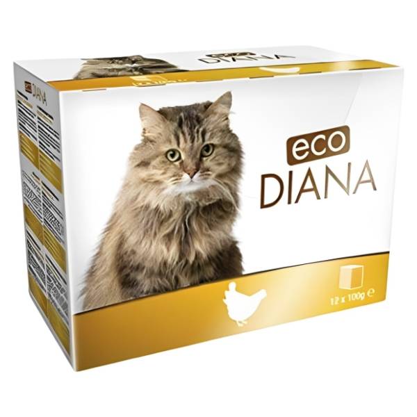 ECO DIANA hrana za mačke komadići piletine 12x100g