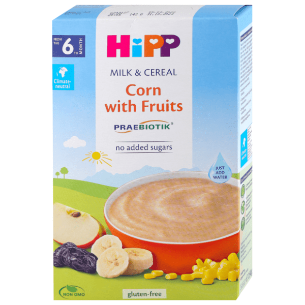 HIPP instant mlečna kašica kukuruz i voće 250g