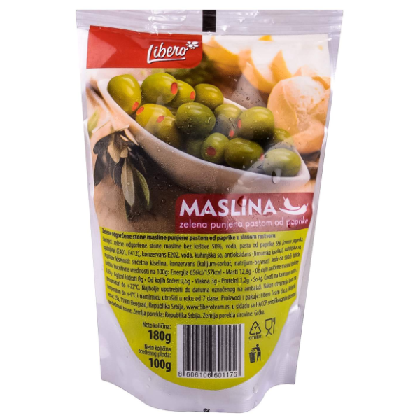 LIBERO masline zelene sa paprikom 170g