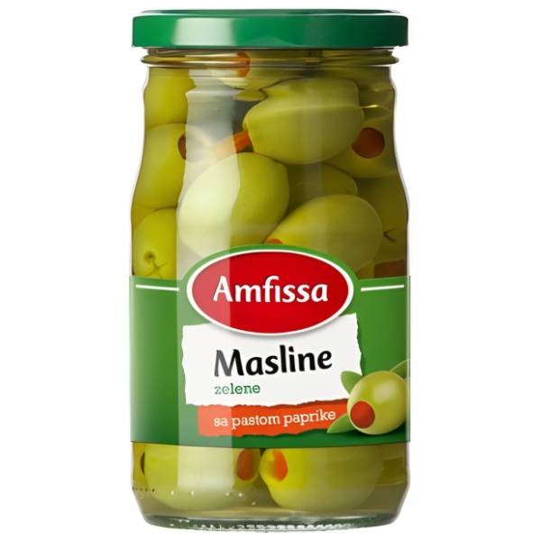 AMFISSA masline zelene sa paprikom 300g