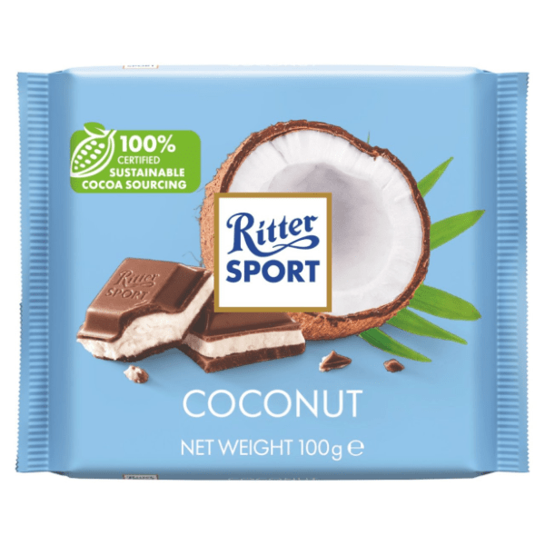Čokolada RITTER SPORT mlečna kokos 100g