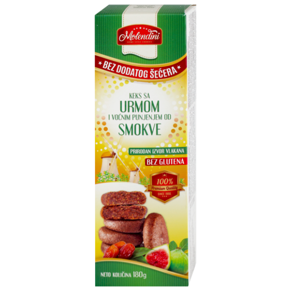 MOLENDINI keks punjen smokvom bez glutena 180g