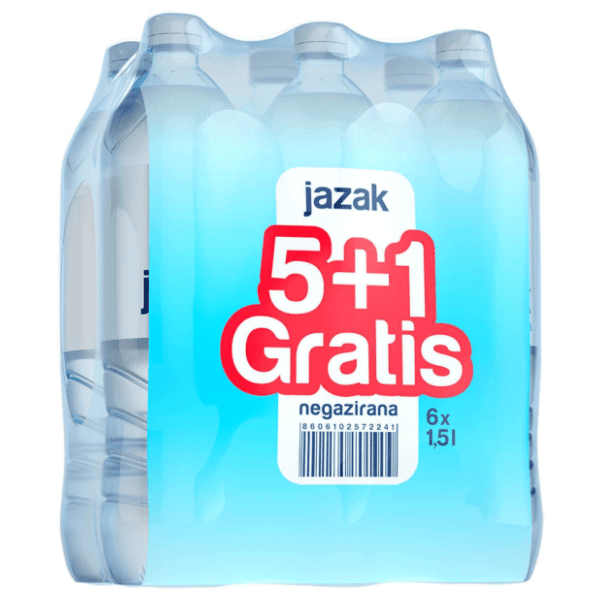 Negazirana voda JAZAK 1,5l 5+1 gratis