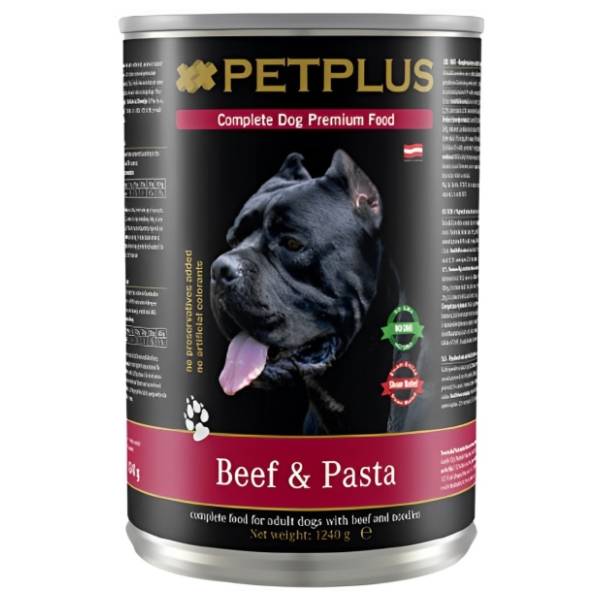 PET PLUS hrana za pse govedina i pasta 1240g