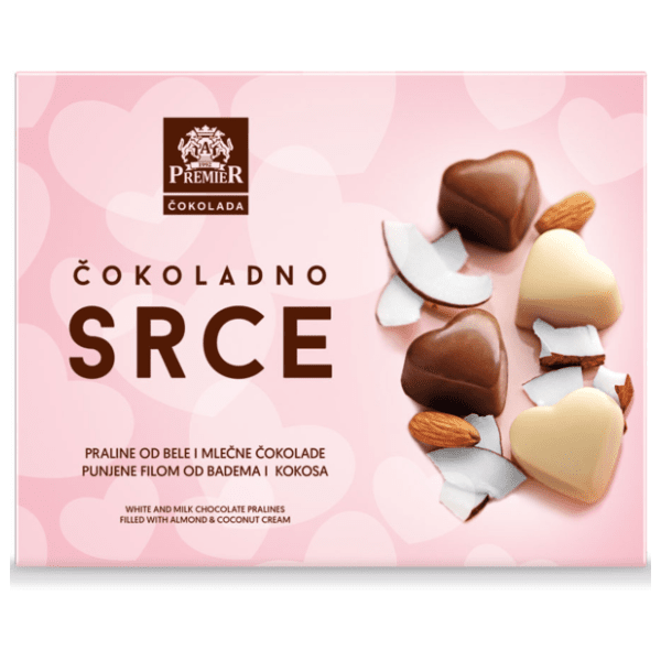 Praline PREMIER čokoladna srca 135g
