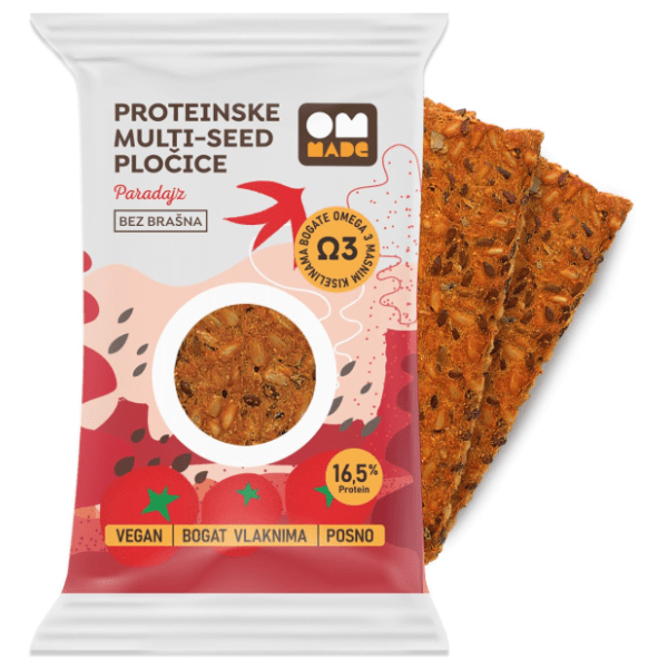 OM MADE proteinske pločice bez brašna paradajz 54g