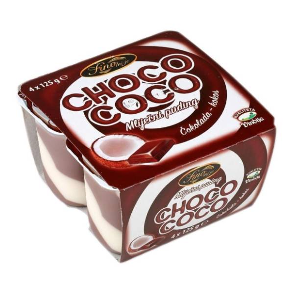 Puding VINDIJA Choco-coco 4x125g